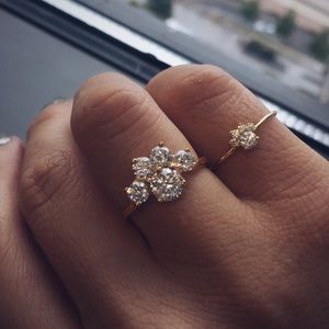 Breakfast at Tiffany’s 18k gold ring *moissanite